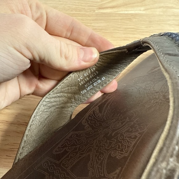 Olukai Sandals Mens 10 Kulia Shoes Tan Leather Thong Flip Flop Beach Slide - Picture 8 of 9